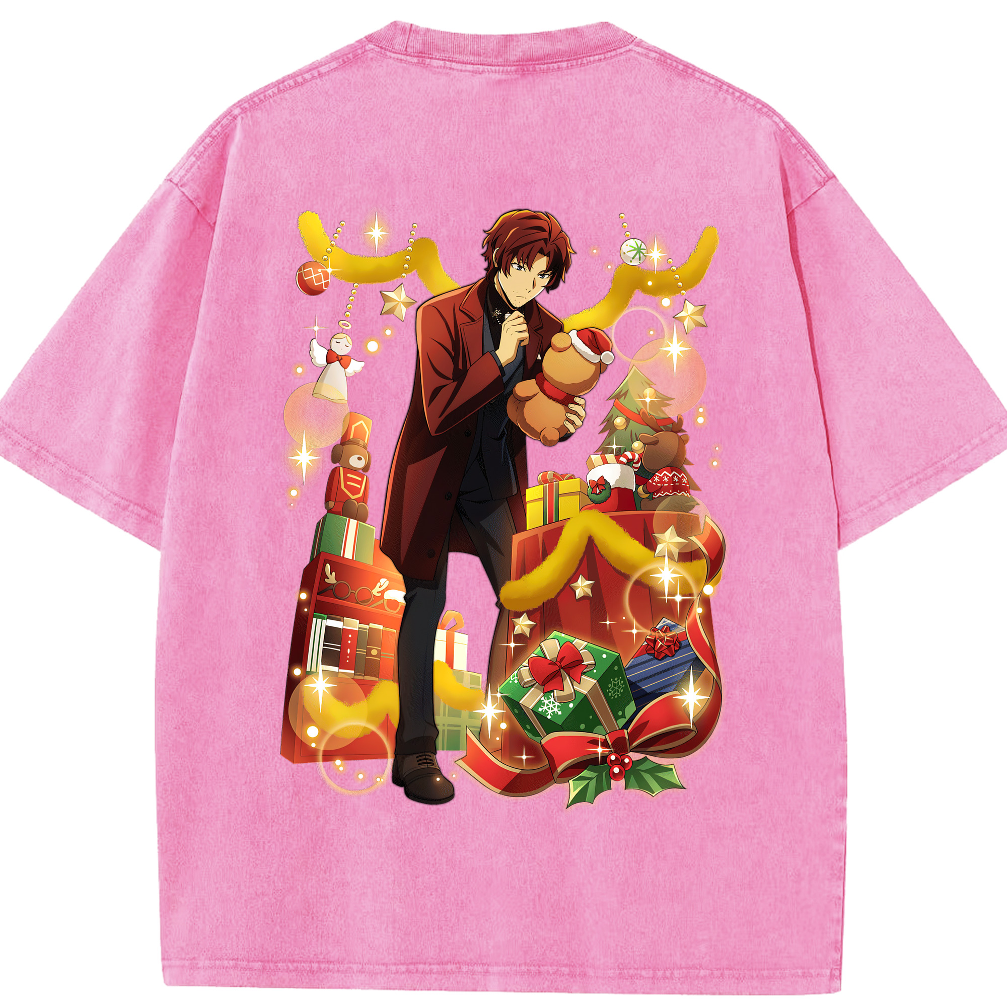 （画像用） 文豪ストレイドッグス Bungo Stray Dogs 綿100% ヴィンテージ風 半袖Tシャツ（背面プリント）